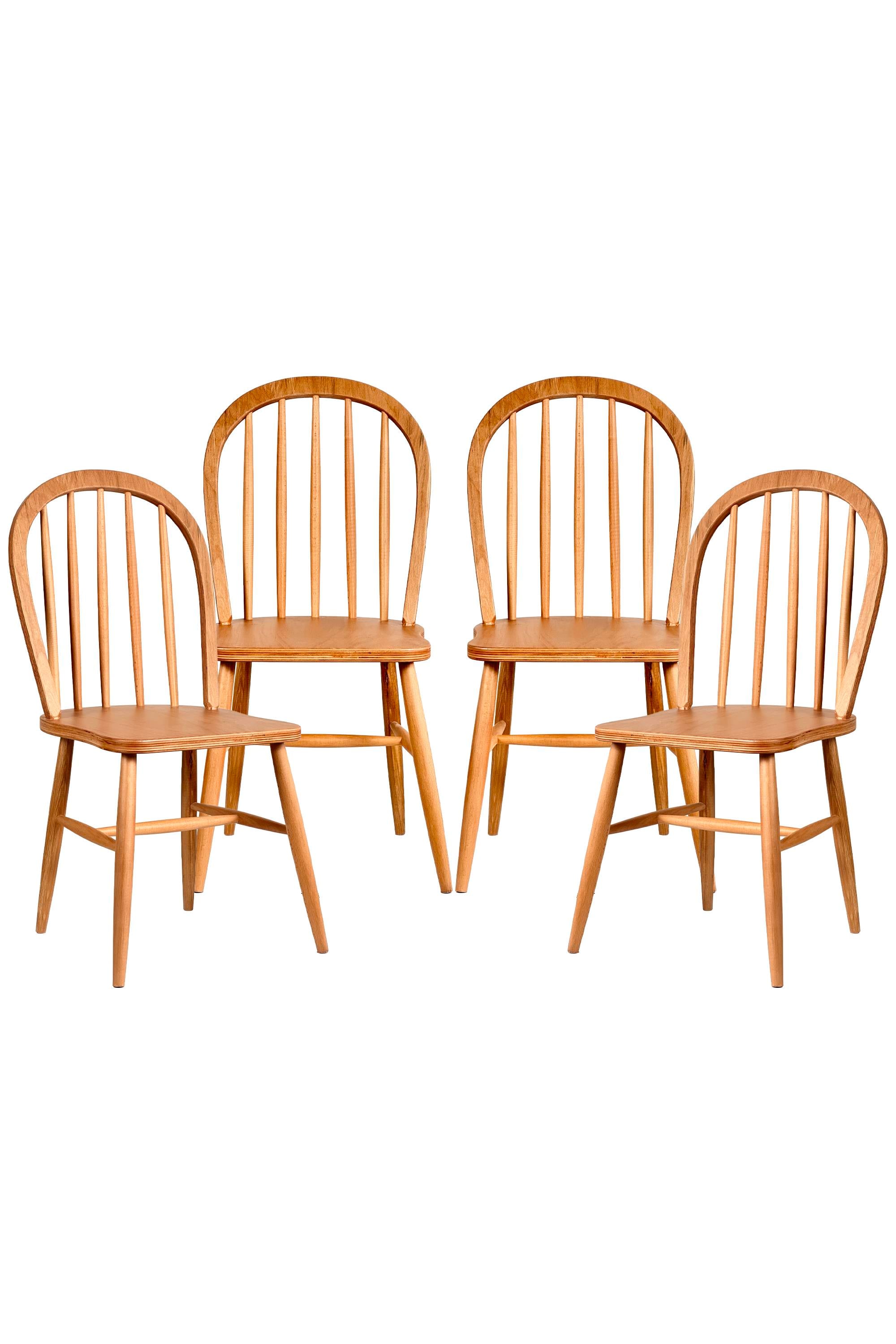 Woodenbend Milena Natural Ahşap Sandalye (4 adet )
