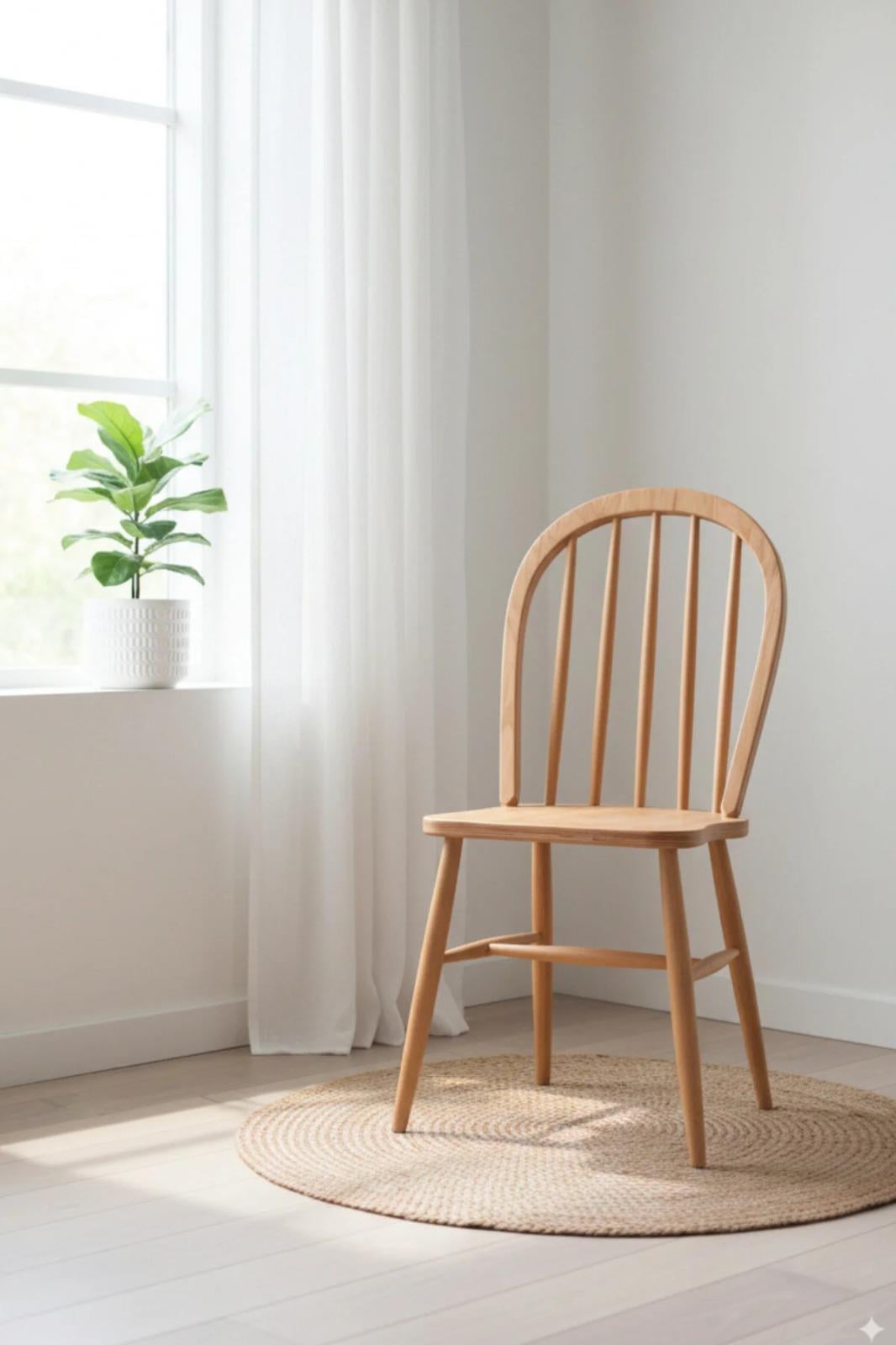 Woodenbend Milena Natural Kayın Sandalye – Ahşap Detaylı El İşçiliği 