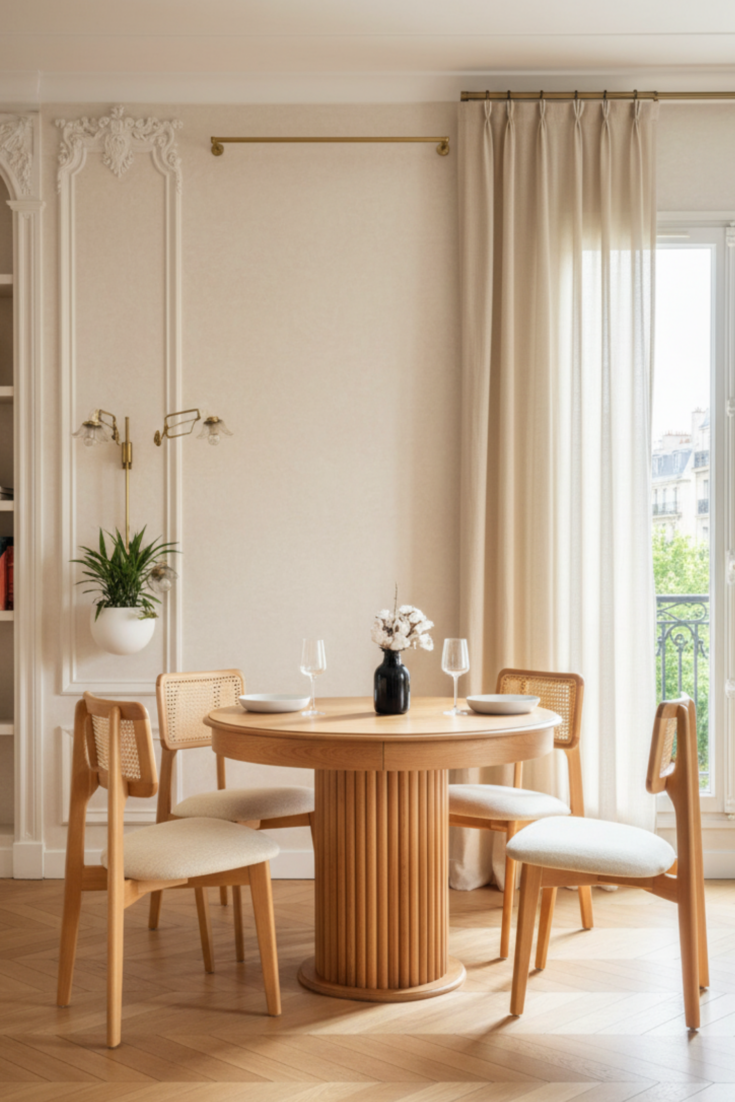 Woodenbend Mirla Açılır Natural Ahşap Masa Sandalye Takımı