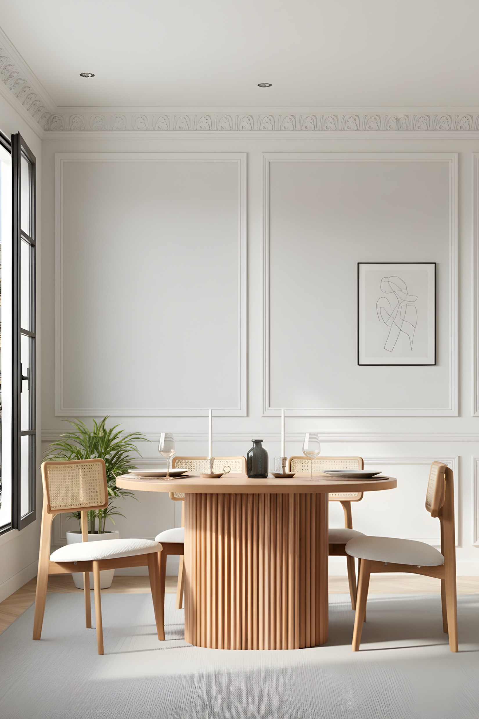 Woodenbend Mirla Oval Natural Ahşap 80x130 Ahşap Yemek Masası Takımı – Hazeran Sandalyeli 4 Kişilik Masa Seti