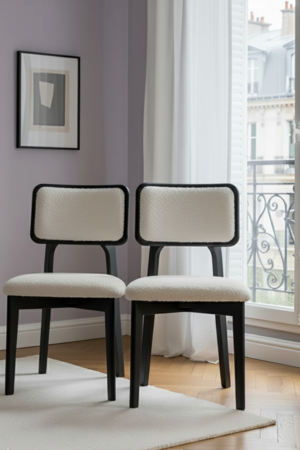 Woodenbend Mirla Siyah Döşemeli Kayın Ağacı Sandalye 2'li Set – Modern İskandinav Bohem Tasarım