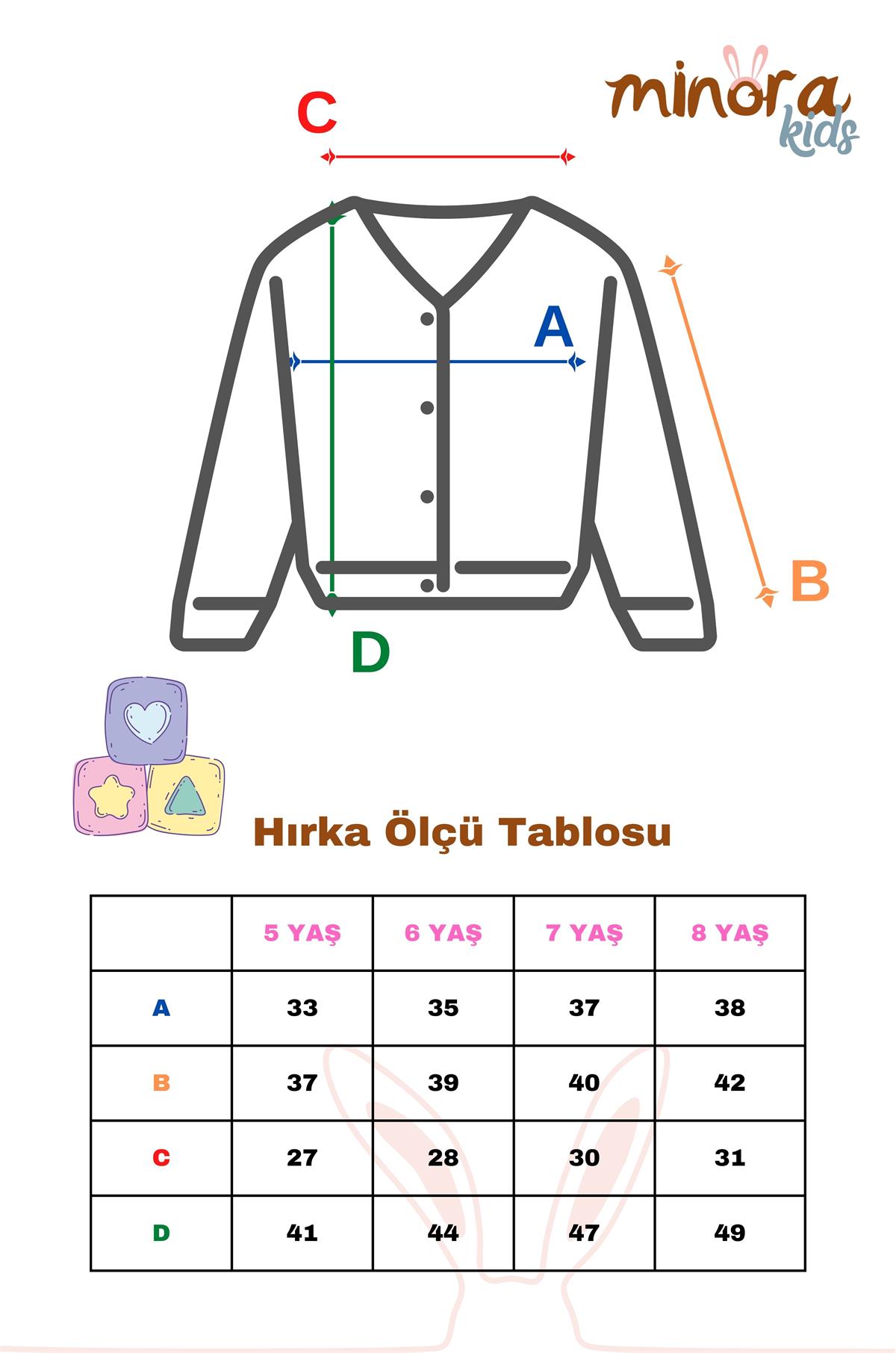 BEJ Kız Çocuk Şık Triko Kalp Ajur Hırka 5-8 Yaş