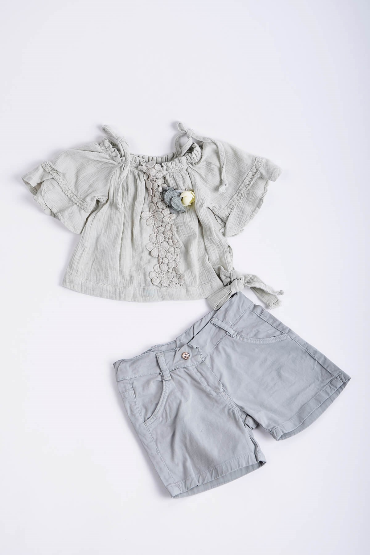 Kız Çocuk Bluz-Şort 2li Takım 