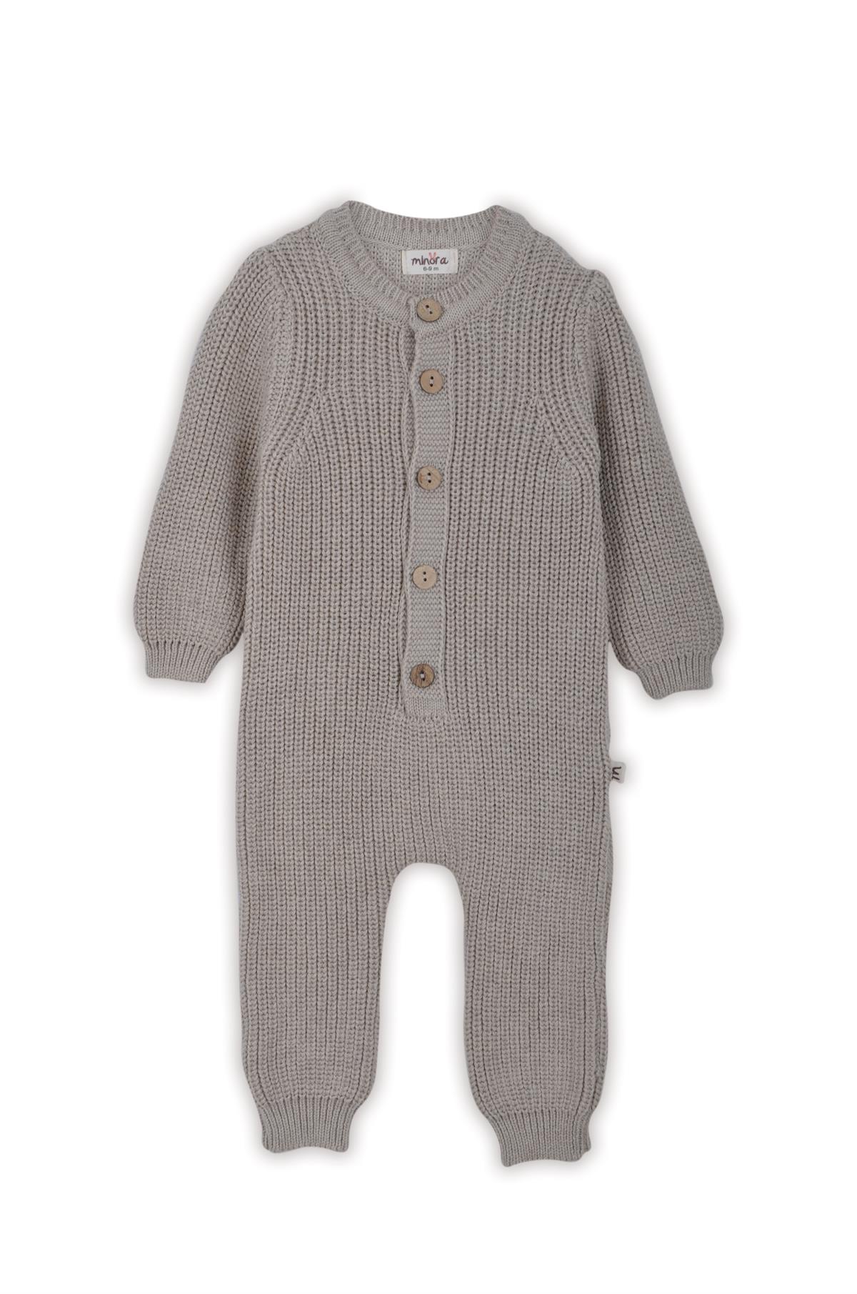 Şık Unisex Triko Selanik Tulum Bej