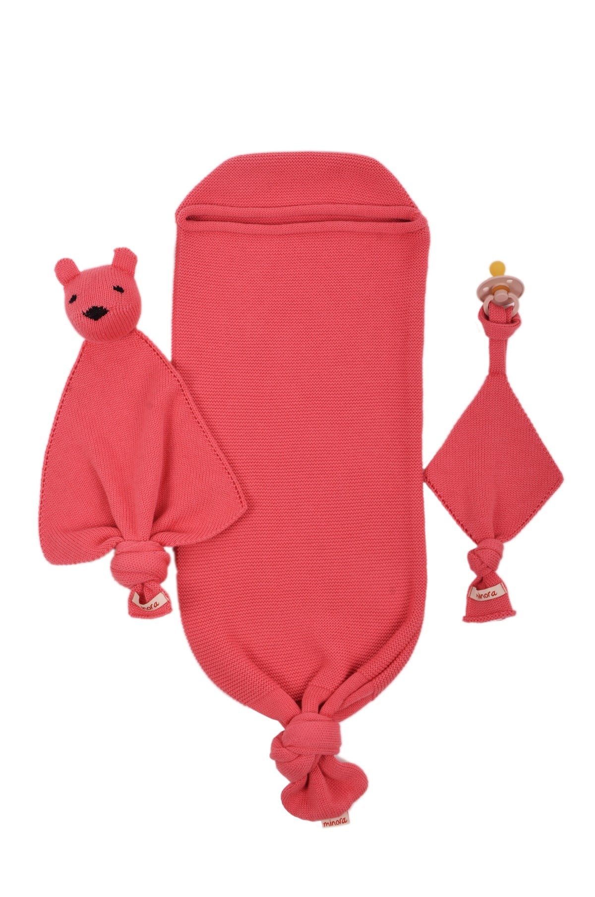 Triko 3lü Koza Kundak ( Uyku Tulumu) Set Pembe