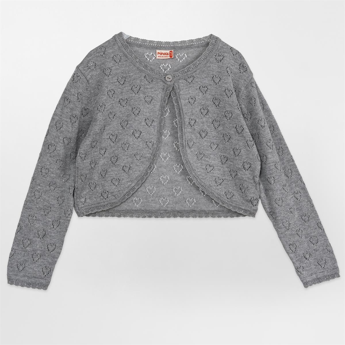Triko Kalp Ajur Bolero GRİ