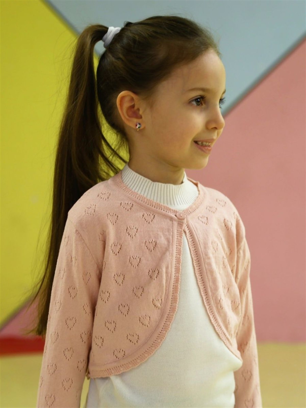 Triko Kalp Ajur Bolero Pudra