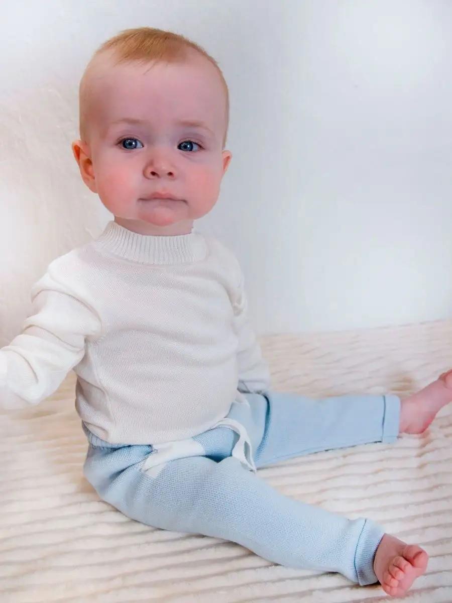 Triko Kışlık Bebek Cep Detaylı Beli Lastikli  Pantalon Bebe Mavi