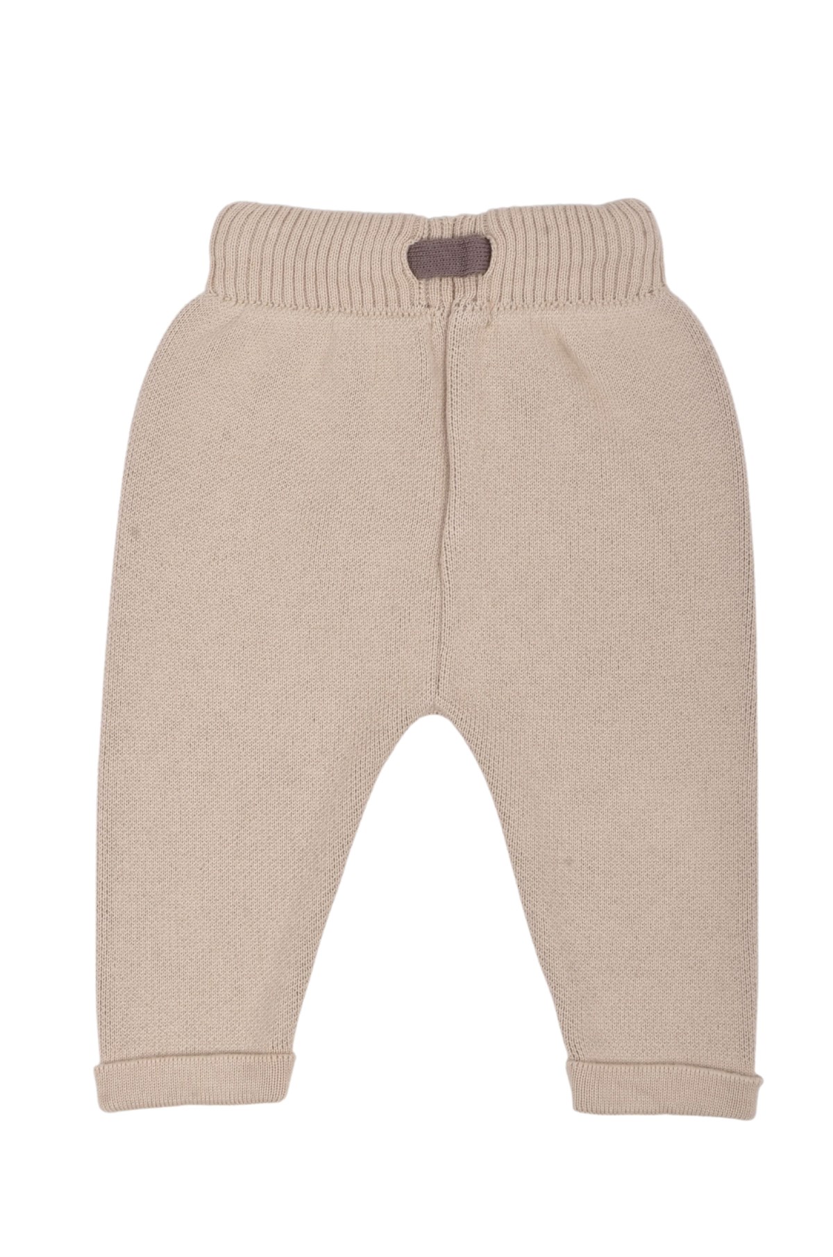 Triko Kışlık Bebek Cep Detaylı Beli Lastikli  Pantalon Bej