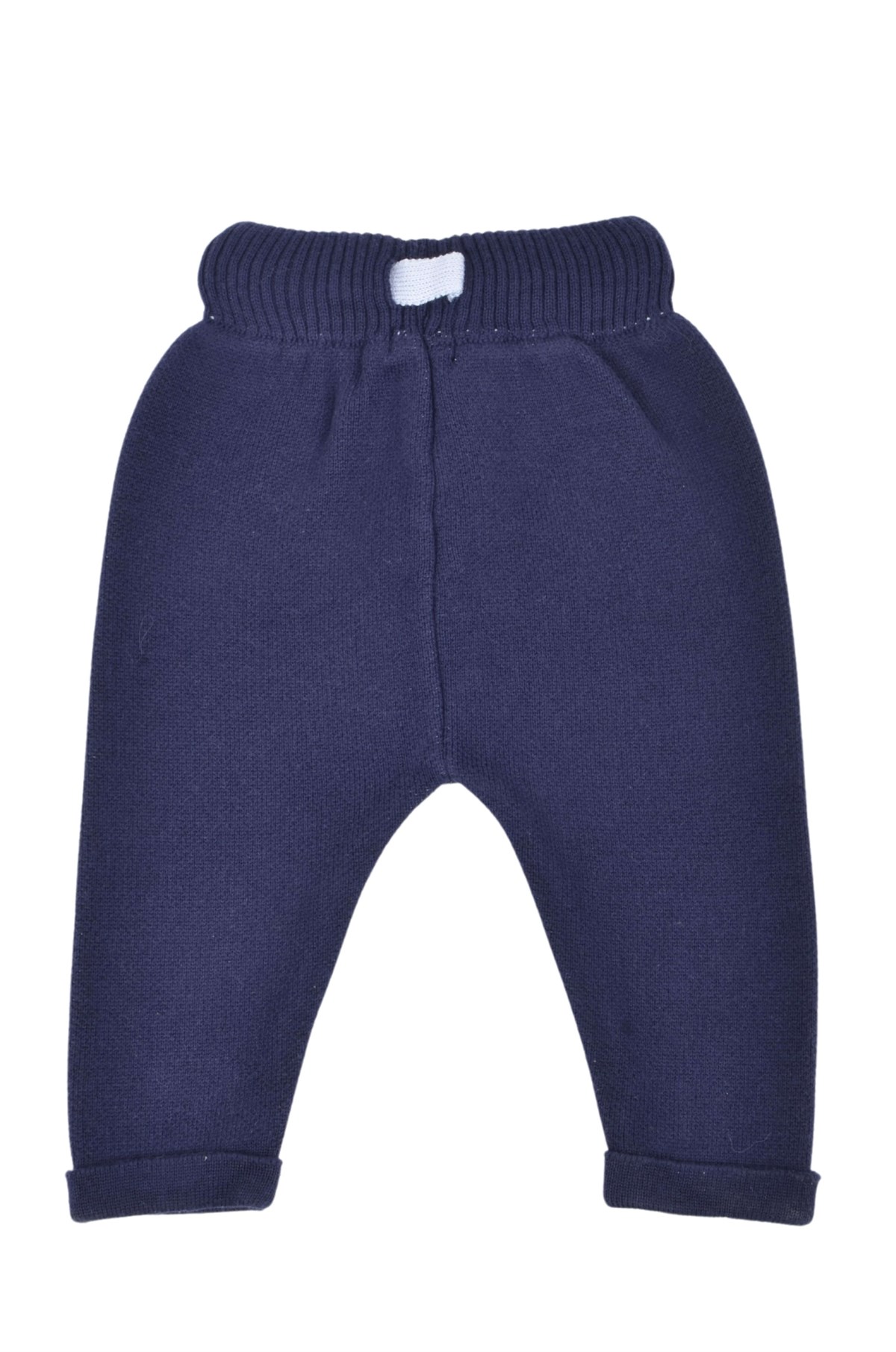 Triko Kışlık Bebek Cep Detaylı Beli Lastikli  Pantalon Lacivert