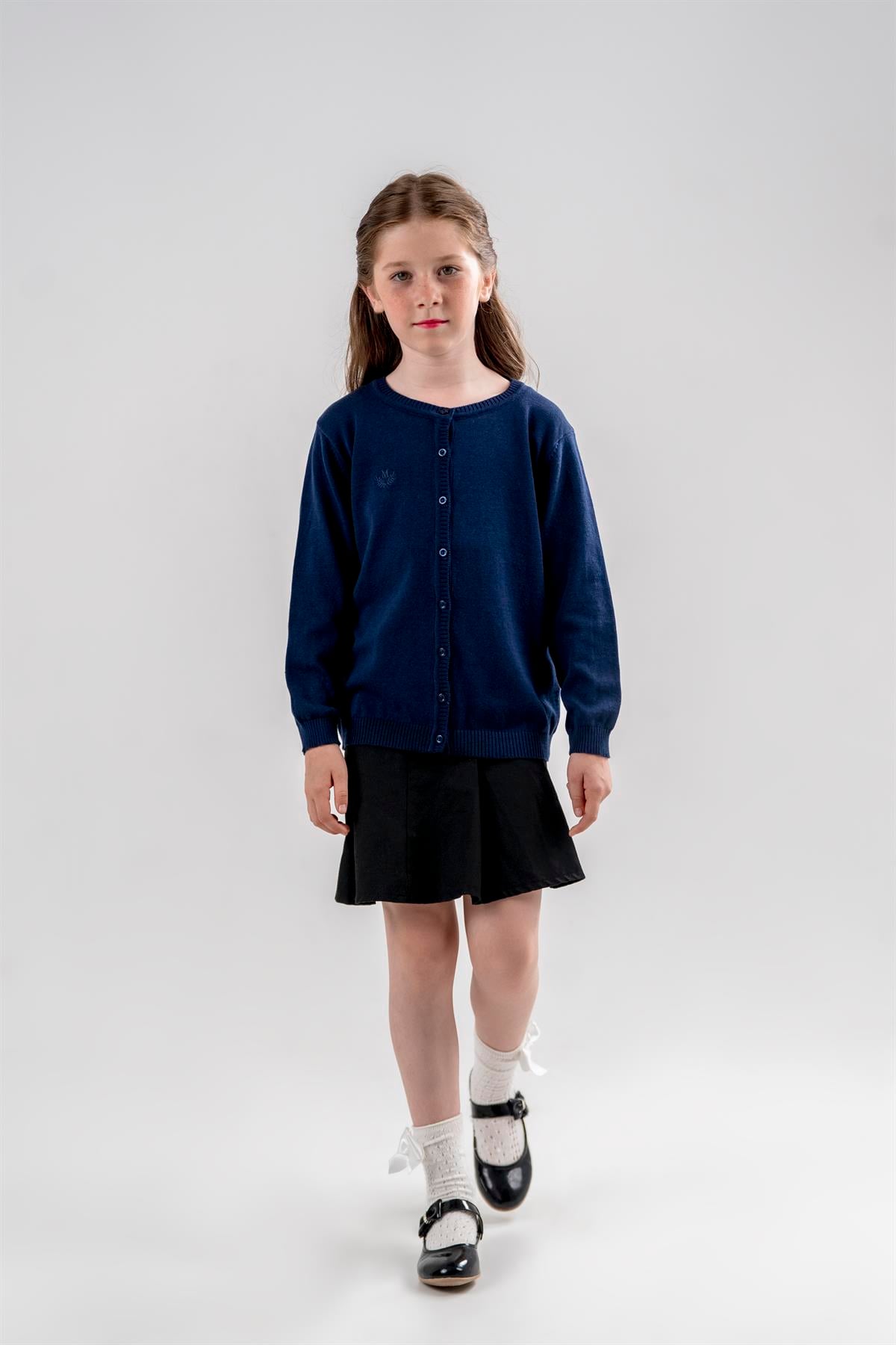 Triko M Nakış Hırka Lacivert