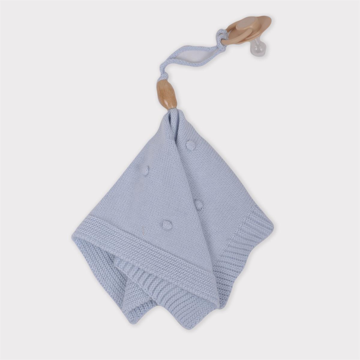 Triko Tavşan Kulak Selanik 2li Koza Kundak ( Uyku tulumu) Set BEBE MAVİ
