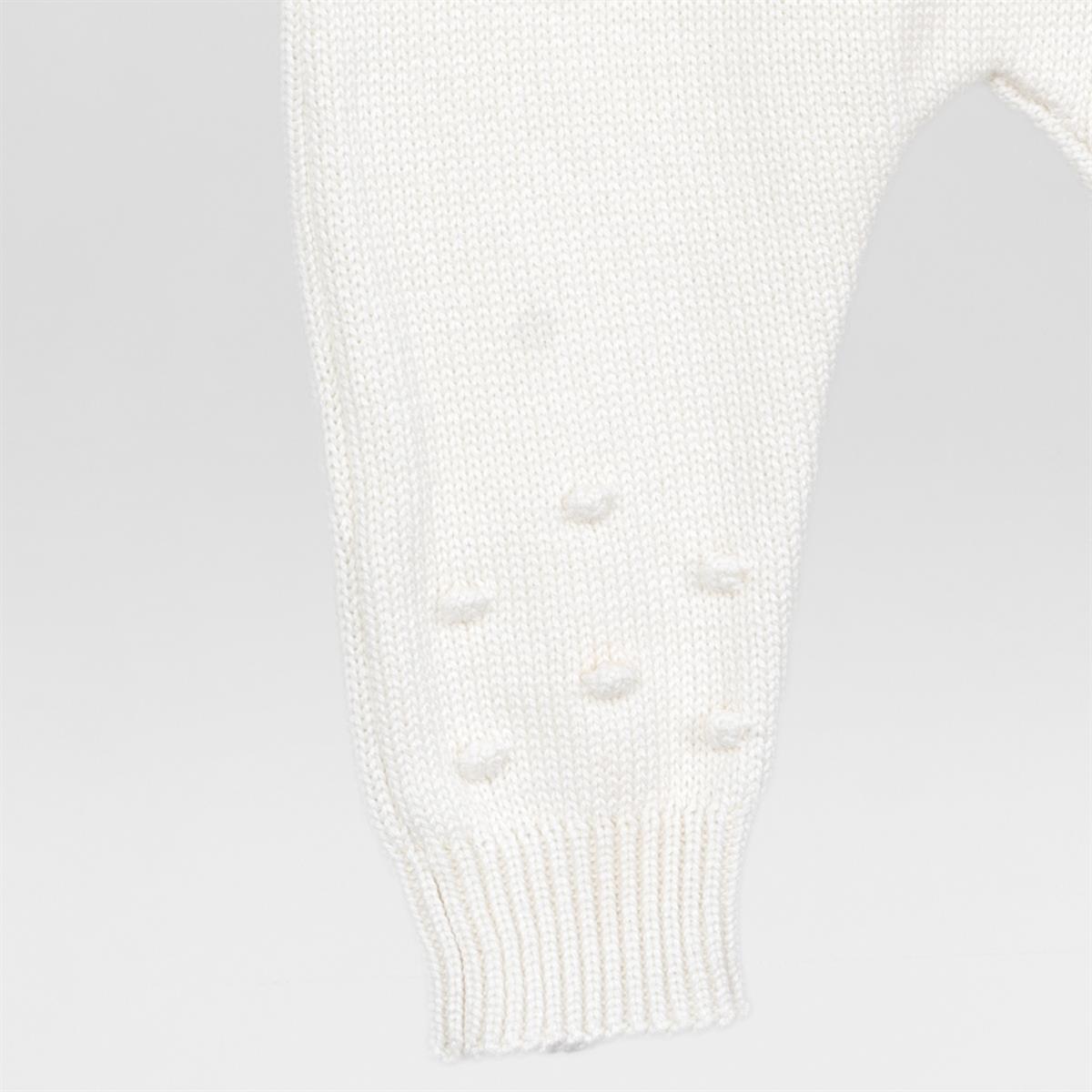 Unisex Bebek Gömlek Yaka Ponponlu 3Lü Takım  KEMİK