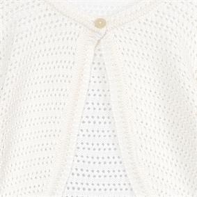  Kız Çocuk Triko Ajurlu Bolero Kemik
