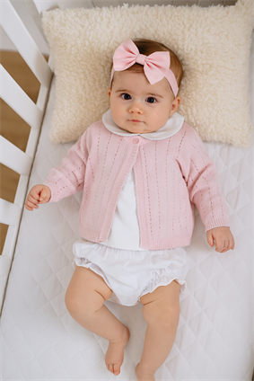 Ajur Hırka 3lü Takım PEMBE