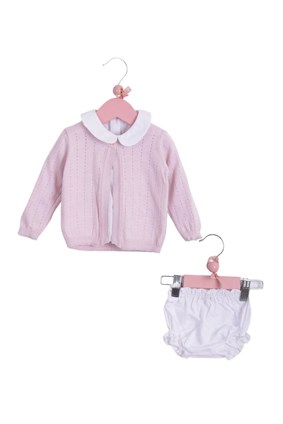 Ajur Hırka 3lü Takım PEMBE