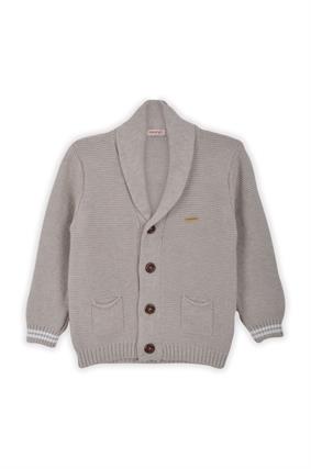 Erkek Çocuk Bej Düğmeli Triko Hırka 2-5YAŞ