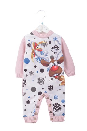 Geyik Baskı Triko Tulum PUDRA