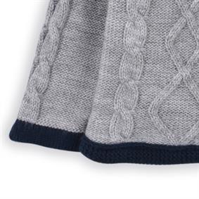 Kalın Triko Yürütme Desen Tek Bant Hırka GRİ