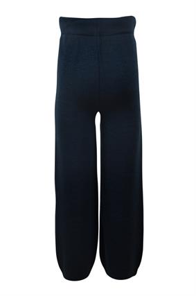 Kız Çocuk Triko Bol Paça,Beli Lastikli Pantolon 6-9 Yaş  LACİVERT