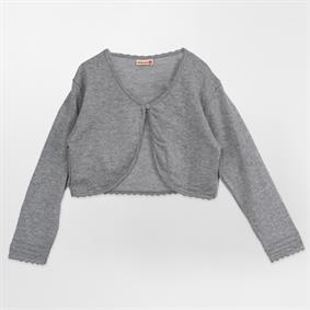 Kız Çocuk Triko Düz Bolero GRİ