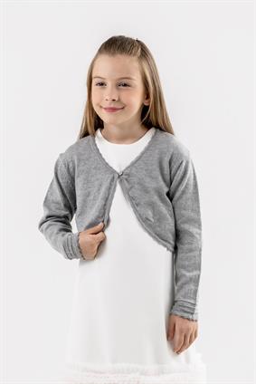 Kız Çocuk Triko Düz Bolero GRİ