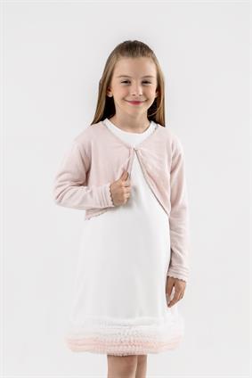 Kız Çocuk Triko Düz Bolero PUDRA