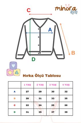 Kız Çocuk Triko Minora Armalı Düz Hırka KEMİK