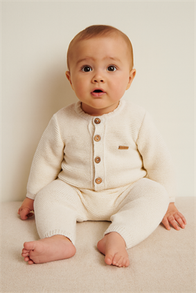 Unisex Kışlık Triko Örgü Yumuşak Dokulu Bebek Links Tulum