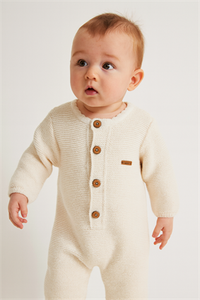 Unisex Kışlık Triko Örgü Yumuşak Dokulu Bebek Links Tulum