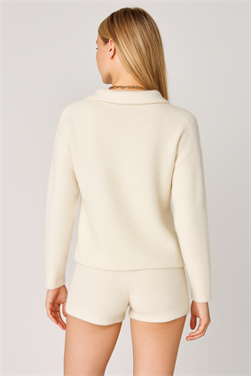 MinoraLady Kadın Polo Yaka, Yumoş Dokulu Sakallı Ev-Dışarı Triko Takım