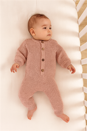 Şık Triko Selanik Tulum Pudra