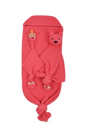 Triko 3lü Koza Kundak ( Uyku Tulumu) Set Pembe