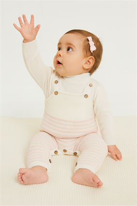 Triko Bebek Badili Askılı Salopet 