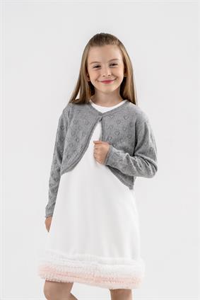 Triko Kalp Ajur Bolero GRİ