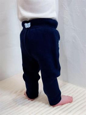 Triko Kışlık Bebek Cep Detaylı Beli Lastikli  Pantalon Lacivert