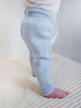 Triko Kışlık Bebek Cep Detaylı Beli Lastikli  Pantalon Bebe Mavi