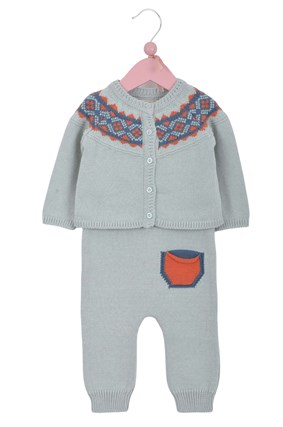 Triko Kışlık Hırka Tulum 2li Takım  MİNT