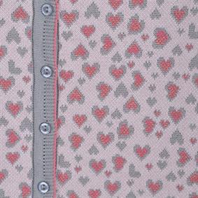 Triko Kız Çocuk Kalp Desen Hırka Pembe