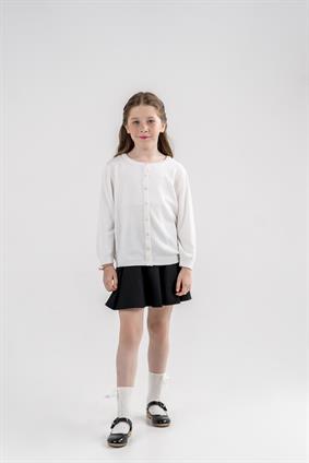 Triko M Nakış Hırka Kemik