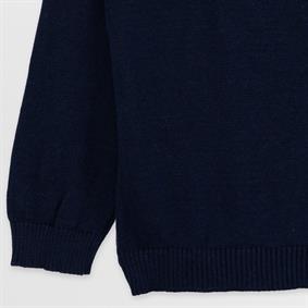 Triko M Nakış Hırka Lacivert