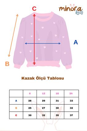 Triko Oversize Selanik Örgü Nakışlı Bebek Kazak  ORANJ