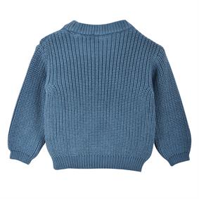 Triko Oversize Selanik Örgü Nakışlı Bebek Kazak  İNDİGO