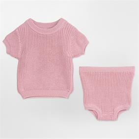 Triko Selanik Şortlu Takım PEMBE