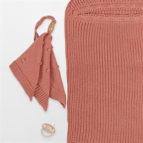 Triko Tavşan Kulak Selanik 2li Koza Kundak ( Uyku tulumu) Set somon