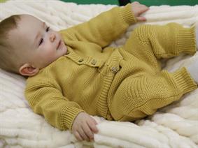 Triko Ünisex V Yaka Hırka Pantolon Takım  Hardal