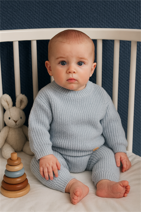 Üniseks Triko Selanik Takım Bebe Mavi  6-24 ay 