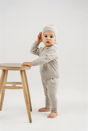 Unisex Bebek Gömlek Yaka Ponponlu 3Lü Takım  TAŞ