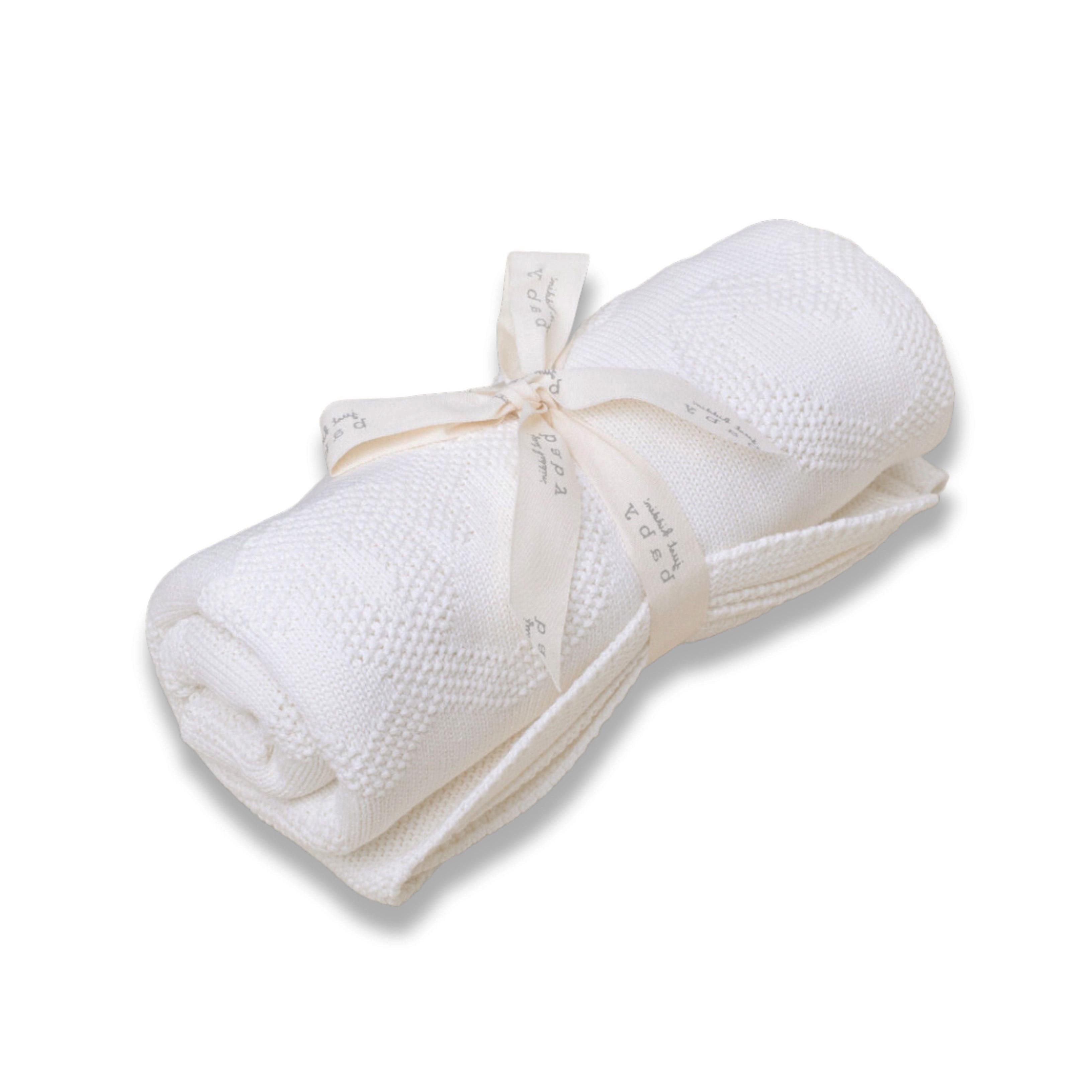 %100 Pamuk Triko Kalp Desen Bebek Battaniyesi KEMİK