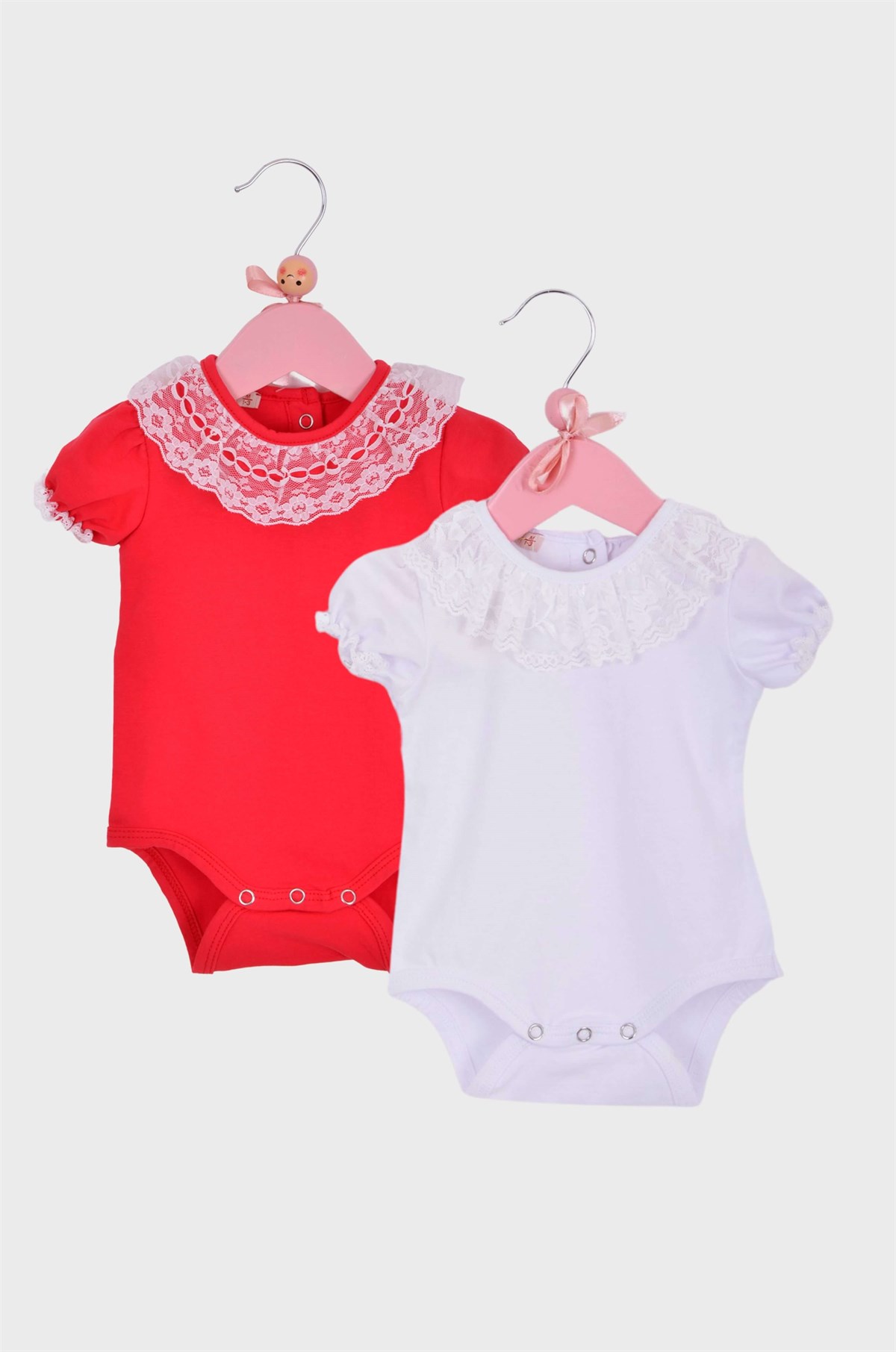 Kız Bebek Dantelli 2'li Zıbın Set